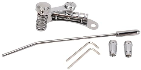 Eujgoov Silberner E-Gitarren-Jazz-Tremolo-Arm-Stopp-Saitenhalter, Ersatz-Vibrato-Arm-Hebel für Duesenberg Les Trem II SG, Verchromter Tremolo- mit 81,5 Mm Bolzenabstand,