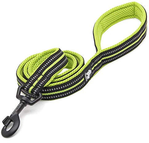 Truelove Hundeleine TLL2111 Welpenspaziergang Leine, Haustier Kette Seil, Griff Traktion Seil, gepolstert reflektierende Nacht sicher Führen Länge 110cm jetzt verfügbar (S, Neon Gelb)