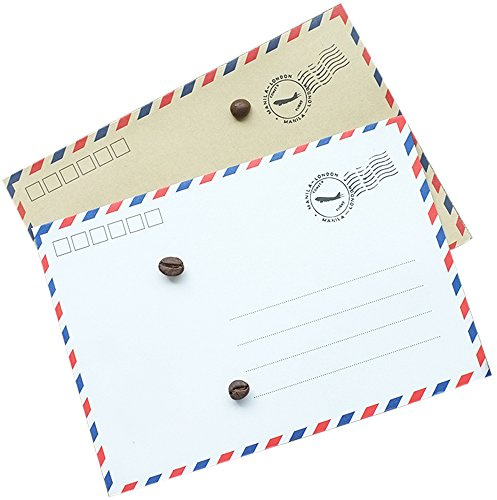 50 Briefumschläge Format 12,3 x 17,5 cm, 120 g/m², Kraftpapier, Design/Motiv: Reise, Flughafen Bianco