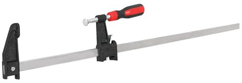 Performance Tool W3954 24-Inch F-Style Bar Clamp with Rubber Comfort Grip Handle, Zinc Finished Rail, and 600 lb Maximum Clamping Pressure
