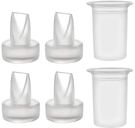 Maymom Pump Parts Compatible with Ameda Purely Your Pumps, MYA Joy Pump, but not MYA Pro; (4 Duckbills 2 Membranes)