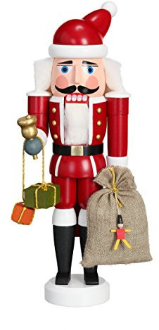 Seiffener Volkskunst | Echt Erzgebirge Weihnachtsmann Nussknacker | 11331 | Handgefertigte Dekoration für die Weihnachtszeit | 28 cm