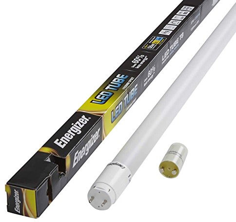 Energizer HighTech T8 Led Tube - Retrofit Fluorescent Tube Replacement - Includes Starter (4ft - 1200mm 18w (36w Replacement), 4000k - Cool White)