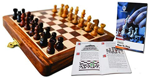 THE WILSWANK 25,4 x 25,4 cm hochwertiges faltbares magnetisches Schach-Set mit kostenlosem Schachbeutel und Strategieführer (evtl. nicht in deutscher Sprache)