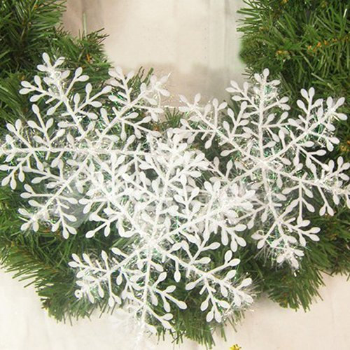 Bluelans® 30 Stück Weiß Schneeflocken Stern Schnee Weihnachtssterne Dekostern Fensterdeko Weihnachtsschmuck zum Hängen formbar Tischdeko/Weihnachtsdeko
