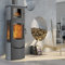 Lotus LO-324 Prio 7M Kaminofen Grau/Speckstein/Seitenglas, Rauchabgang oben/A