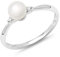 585er Weißgold-Ring Perle mit 2 Diamanten 0,034 ct.