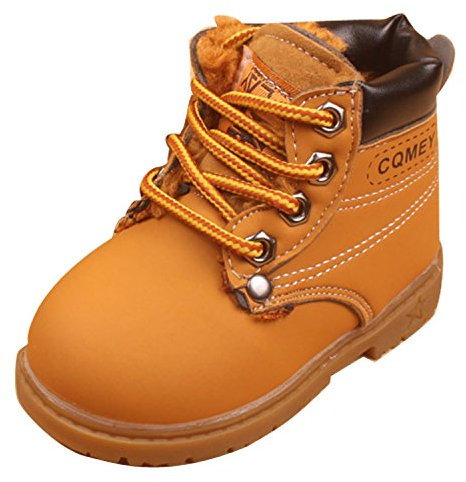 Gaorui - Zapatos Planos con Cordones Bebé-Niñas , color amarillo, talla 24(Fußlänge bis:14.6cm)