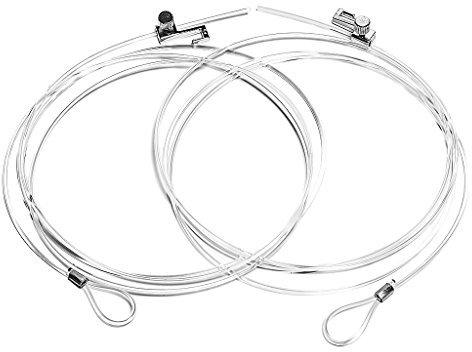 DELIGHT DISPLAYS Aufhängeset 2 x 1,5m mit Metall Bilderhaken 2kg - Bilderrahmen Klemmschienen Spannrahmen Klapprahmen