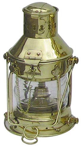 Sea-Club Ankerlampe mit Petroleumbrenner Schiffslampen Messing H=24cm Ø=12cm