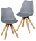FineBuy Design Esszimmerstühle 2er Set SV43912 Skandinavische Stühle mit Holzbeinen, Retro Stuhlset Kunststoff, Küchenstühle mit Kunstleder, Lehnenstuhl Modern, Küchenstuhl Esszimmer