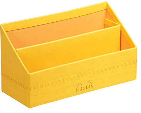 Rhodia 318946C Briefablage (10 x 25 x 31 cm, ideal für Ihre Organisation, Kunstleder, elegant, praktisch) 1 Stück, gelb