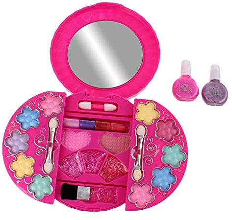 Kinder-Schminkset Schminkschatulle mit Spiegel Lidschatten Lippenstift Rouge Nagellack