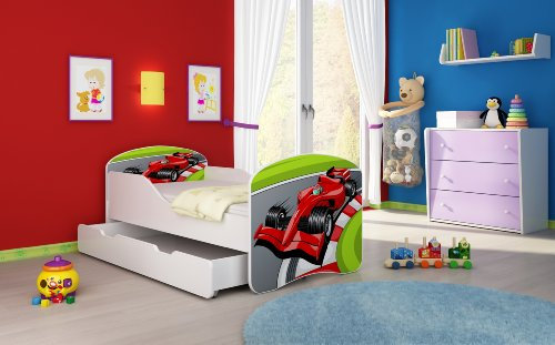 ACMA I Lit Enfant Bébé TIROIR Matelas sommier Gratuite Meubles pour Enfants (06 Formule 1, 180 x 80 cm + tiroir)