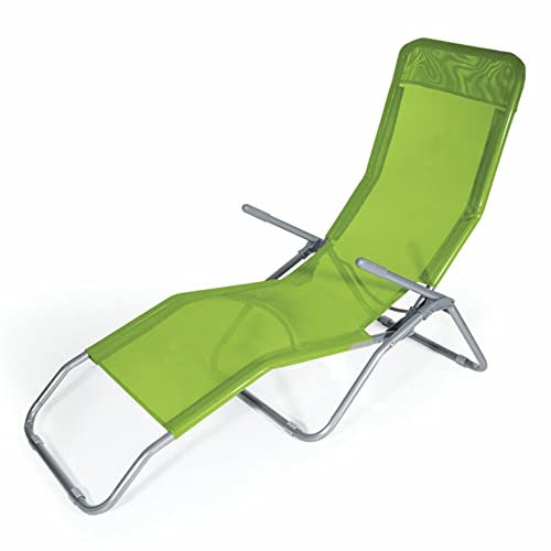 VERDELOOK Lettino Basculante Riccione da Spiaggia, 94x58x82 cm, per Arredo Esterni e Giardino, Verde, Sdraio
