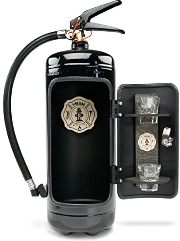 Die Firebar in schwarz glänzend / Die ultimative Minibar für echte Rocker und coole Typen! Männerhandtasche aus einem echten Feuerlöscher gefertigt. Edel, cool und einzigartig!