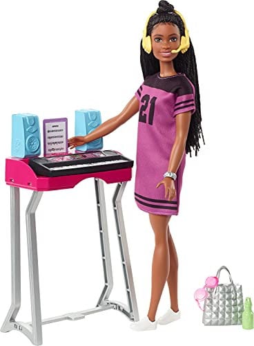 Barbie Big City Big Dreams Coffret Studio d’Enregistrement New-Yorkais avec poupée Brooklyn, synthétiseur et Accessoires, Jouet pour Enfant, GYG40