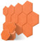 JBER Panneaux Acoustique Hexagonaux, 35,6 x 33 x 1 cm, Carreaux Muraux Bords Biseautés Haute Densité Traitement Acoustique, (Lot de 12, Orange)