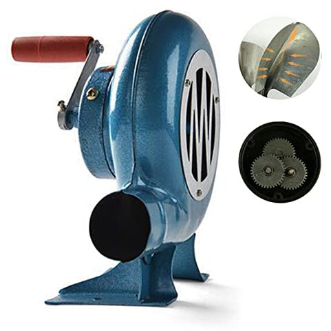 Ontihang Handkurbel-Schmiede-Schmiede-Gebläse mit manuellem Griff, Geschwindigkeitsregelung und Metall-Lüfterblatt, Feuerstelle-Herd BBQ Outdoor-Camping