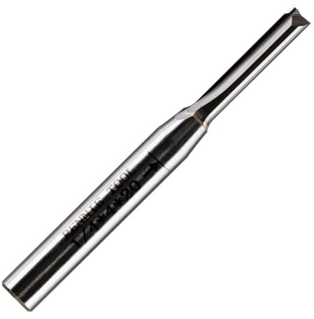 Rennie Tools - 4mm Cutting Diameter x 20mm Flute x 1/4 Shank TCT Tipped 2 Flute Straight Router Cutter Bit Compatible With Makita Bosch Trend Katsu Dewalt Router Etc. 4mm Router Bit