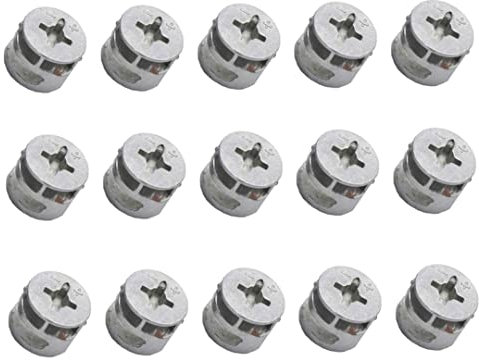 Liummrcy Kits de Connexion Meubles, connecteurs de Meubles en Alliage en Zinc, 15pcs Vis de raccord de Verrouillage à Came Excentrique pour Armoire de Placard de Placard de Placard Meubles Meubles