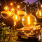 Kawaya 30M Lichterkette Außen LED Outdoor Lichterkette Aussen Strom mit 50+2 G40 Glühbirnen IP65 Wasserdicht Bruchsicheren Warmweiß Balkon Lichterketten für Terrasse Garten Hochzeit Hinterhof