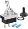 Gebildet Metall Kippschalter 25A 12VDC/15A 24VDC/10A 250VAC/ 15A 125VAC SPST An/Aus 2Pin 2Position mit Upgrade Wasserdichte Abdeckkappe für Auto Auto KN3D-101