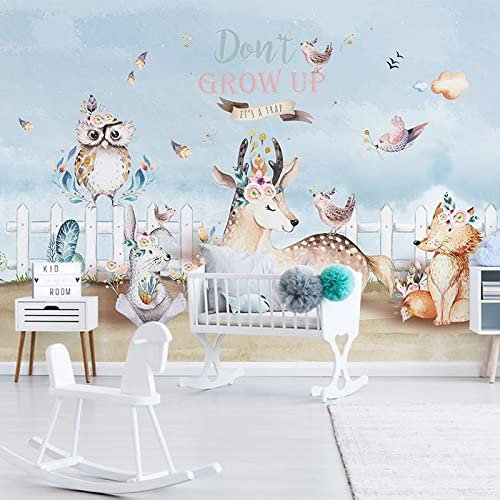 YXTSmurals Animal Wapiti Lapin Papier Peint Panoramique 3D Papier Peint Intissé 3D Effet Poster Geant Mural Personnalisé 3D Peinture Murale Tv Pour Salon Chambre Décoration Murale