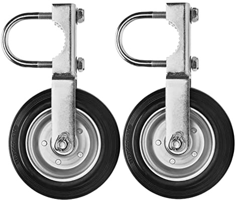 Bailoo 2 Pack Gate Wheel Supporting Swing Gate with 1-5/8 Thru 2-1/8 Gate Frames, Gate Support Wheel for Metal Tube Gate, Chain Link Fence, Prevent Gate from Dragging (2 Pack)