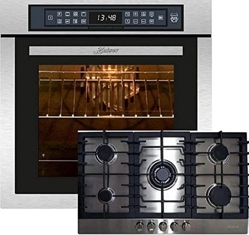 Kaiser Induktion-Set EH 6306 R + KG 9356 Turbo, Four à encastrer,inox,79L 15 Fct. Grill Air fryer Full Touch + Cuisinière à gaz encastrable 90cm, inox, WOK Turbo-Brenner - 3,8 kW.