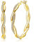 MILACOLATO Ohrringe Silber 925 für Damen - Twisted Creolen Klein Mittel Groß, Gold, Sparkly Cubic Zirkonia, Leichtgewicht, Mode, Hypoallergen