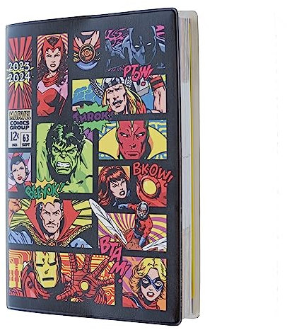 Grupo Erik Schulplaner 2023 2024 Schüler und Studierende Marvel Comics Kalender 2024 Buchkalender - Hausaufgabenheft 2023/2024 - Schülerkalender 2023 2024 Ringbuch A6 Taschenkalender Klein