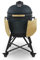 H.Koenig Barbacoa Kamado YOKO21, Barbacoa japonesa de carbón cerámico 55cm, Cocción lenta/Barbacoa/Grill/Ahumador, Termómetro incorporado, hasta 450°C, Distribución uniforme calor, 5-7 personas, Negro