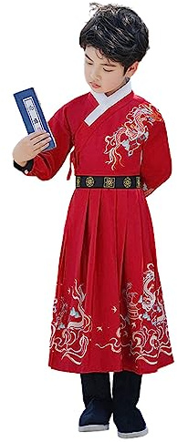 Kung Fu Hanfu for Boys China Dragon Embroidery Martial Arts Robe Performance Costume Tang Suits for Kid