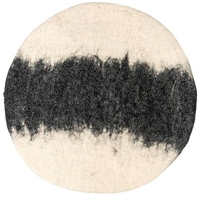 Maharanis Fairtrade Handgefilzter Untersetzer Unterlage Stuhlkissen Sitzkissen Natur-grau 35 cm