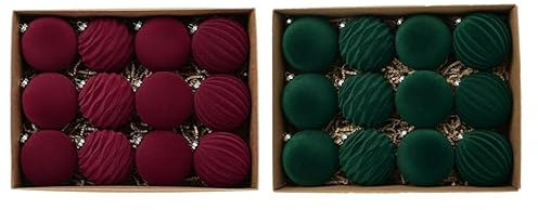 Weihnachtsbaumkugeln - Weihnachtskugeln Samt | Beflockte Weihnachtskugeln Set | Christbaumkugeln Samtbezug Weihnachten Deko Für Verlobungen, Jubiläen, Weihnachtsfeiern, Hochzeiten