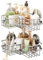 TAILI Duschablage Ohne Bohren Einstellbar Ecke Dusche Caddy Saugnapf 2er Set Dusche Zubehör mit Haken Rostfrei Grau Duschregal Organisator für Küche Badezimmer
