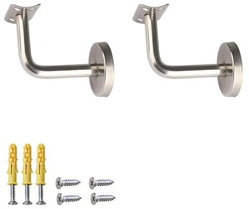 Aoktorkit 2Pcs Stainless Steel Handrail Brackets, Oval 60*100mm, Silver, Wall Mount