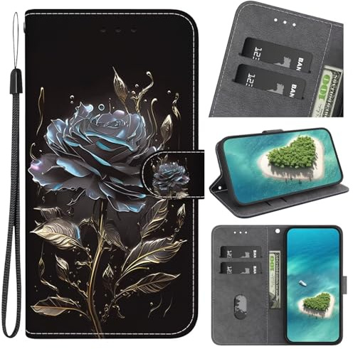 FERLAN Handyhülle Kompatibel mit OnePlus Nord N10 5G Hülle, Leder Schutzhülle Brieftasche Hülle Flip Case 3D Muster Cover mit Kartenfach Magnet Tasche Handyhüllen,Kristall Pfingstrose Blumee Rose