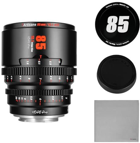 7artisans Objectif cinéma Professionnel T2.1 85 mm, Cadre S35 Compatible avec Monture Macro 4/3, pour LUMIX GH5LL/LUMIX GH5S/Z CAM/LUMIX GH6/BMPCC4K/DC-BGH1 (Noir)