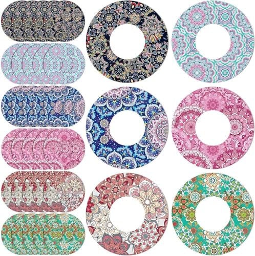 30pcs Sensor Covers for Libre 2, Waterproof Adhesive Patches Freestyle Floral Print Blood Sugar Monitor Patch Sweatproof Sensor Stickers Overpatch Compatible with Libre