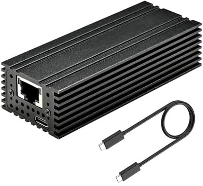 YLIDXY USB4 to10G Ethernet Adapter Compatible with Thunderbolt 5/4/3, Supports 10Gb/s, 5Gb/s, 2.5Gb/s, 1Gb/s and 100Mb/s Base-T, RJ45 High-Speed Network Connections for MacOS, Windows, Linux,NAS