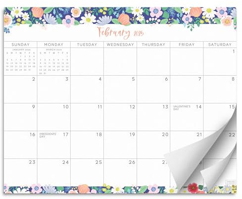 S&O Floral Magnetic Fridge Calendar from January 2025-June 2026 - Tear-Off Refrigerator Calendar to Track Events & Appointments - 18 Month Magnetic Planner for Fridge for Easy Planning - 8x10 in.