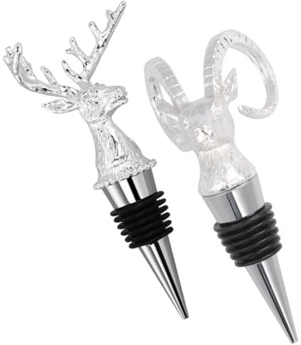 CRILSTYLEO 2pcs Alloy Bottle Stopper Wine Stoppers Decorative Holiday Bottle Stopper Holiday Wine Bottle Stoppers Tree Bottle Stopper Xmas Stopper Decorative Wine Pourer Bottle Sealer Silver