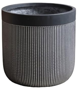 Blumentöpfe Schwarz-weiß gestreift, großkalibriger Blumentopf, runder Übertopf aus Magnesium-Ton, for Dekorieren von Balkon, Wohnzimmer, Küche, Garten, bodenstehende Pflanzgefäße Pflanzkübel