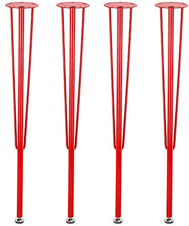 GODFSAHG Möbelbeine Schwarz/Weiß/Rot/Silber, DIY-Stützfüße, Tischbein, Computertisch, Esstisch, Tischbeinhöhe 71,5 cm, Stuhlbeinzubehör (4er-Pack)/Rot