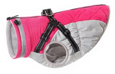 Gvvsjgdbis Waterproof Pet Jacket with Harness Winter Warm Dog Clothes for Small Large Dogs Labrador Coat Chihuahua French Bulldog C