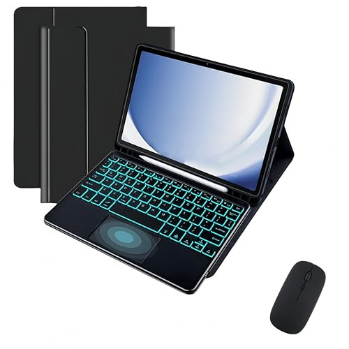 Custodia con Tastiera per iPad Pro 10,5 2017 (A1701/A1709) - Tastiera Bluetooth Staccabile Retroilluminata 7 Colori, Trackpad Mouse, Alloggiamento S Pen, Sottile con Autosleep