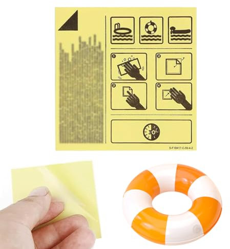 BCHKO Kit de reparación 10 piezas impermeable, Parches inflables autoadhesivos, de TPU, Vinilo Transparente, lamina de pvc, jacuzzi hinchable, parches de silicona para Piscina