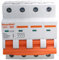 MeanWell Interrupteur magnétothermique automatique bipolaire, MCB 4P 4M D40A, courbe D, 10000A 400V, 4 pôles de 4 modules de barre DIN